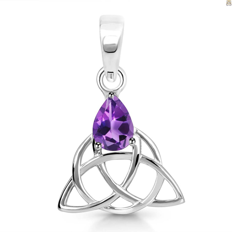 Amethyst Triquetra Pendant AMT-RDEP-892.