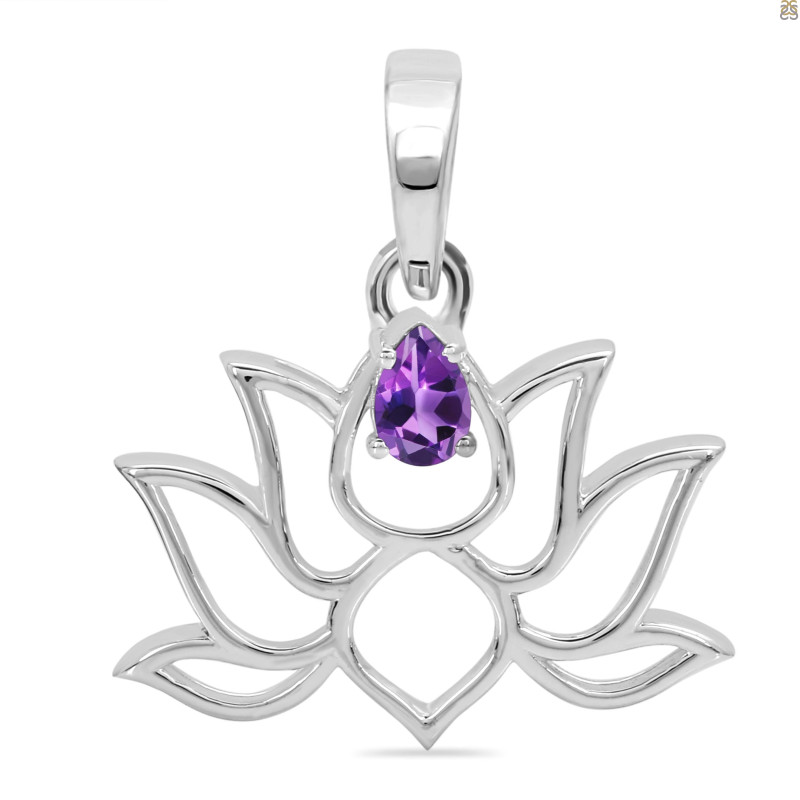 Amethyst Lotus Pendant AMT-RDN-156-A.