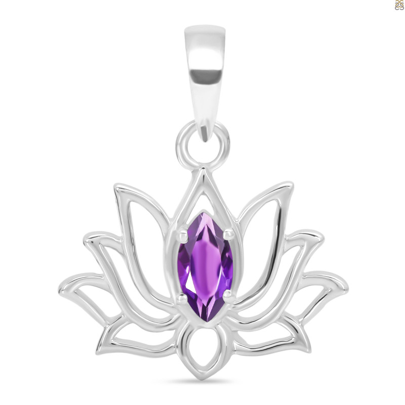 Amethyst Lotus Pendant AMT-RDN-166
