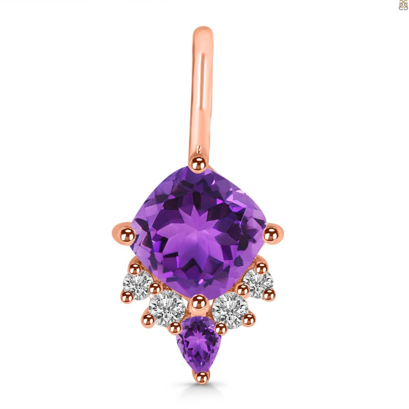 Amethyst & White Topaz Pendant AMT-RDP-729.