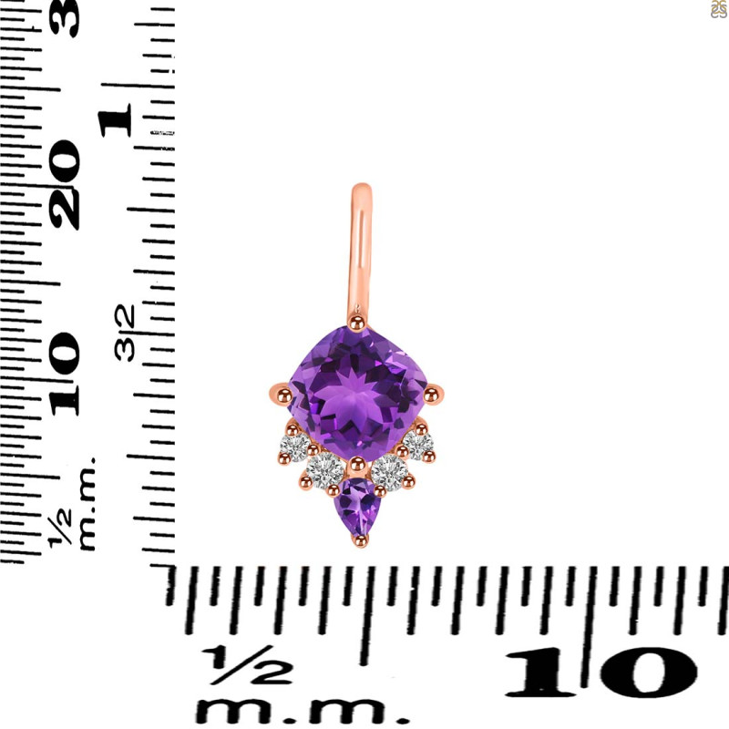 Amethyst & White Topaz Pendant AMT-RDP-729.