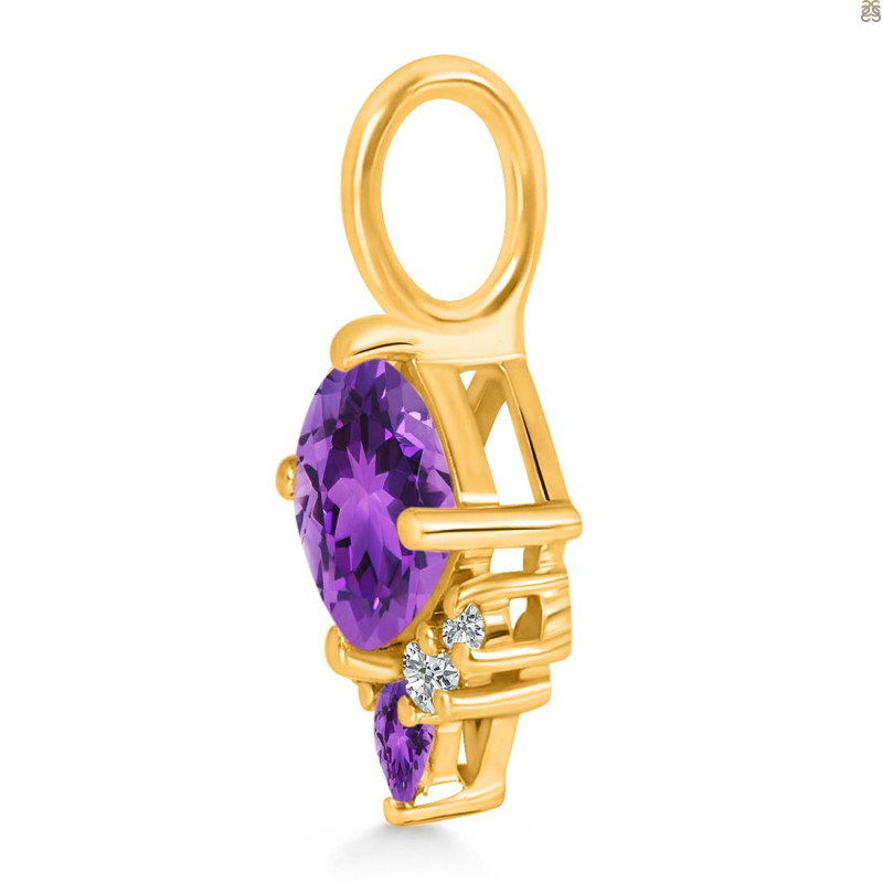 Amethyst & White Topaz Pendant AMT-RDP-729.