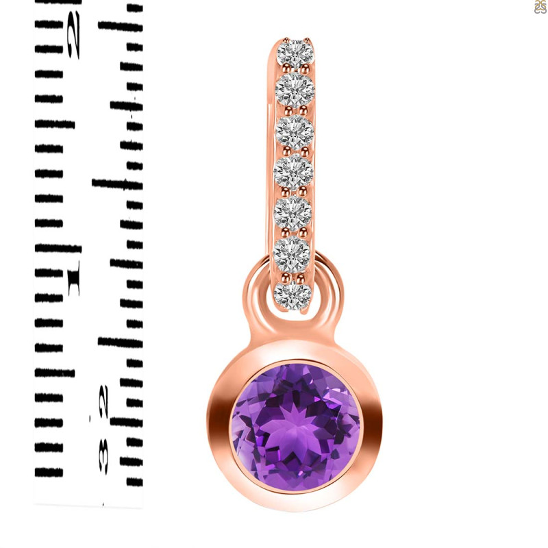 Amethyst & White Topaz Pendant AMT-RDP-957-CZ-LOOP.