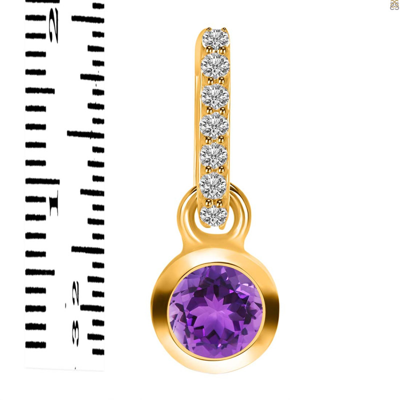 Amethyst & White Topaz Pendant AMT-RDP-957-CZ-LOOP.