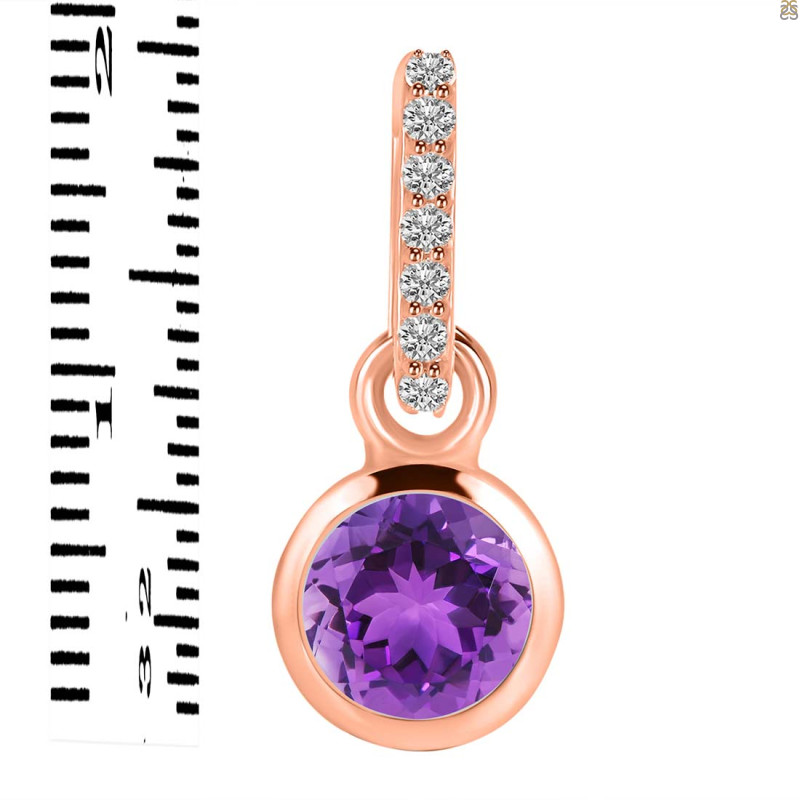 Amethyst & White Topaz Pendant AMT-RDP-958-CZ-LOOP.