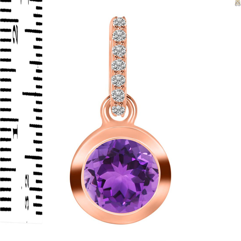 Amethyst & White Topaz Pendant AMT-RDP-960-CZ-LOOP.