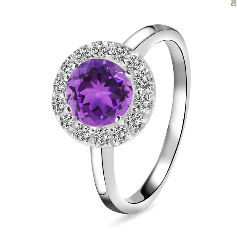 Amethyst & White Topaz Ring