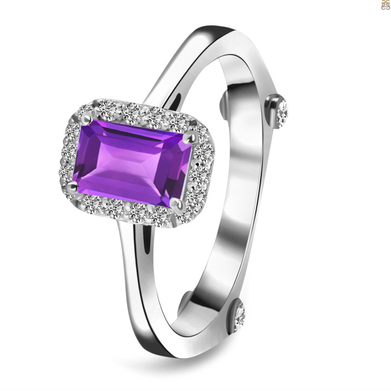 Amethyst & White Topaz Ring