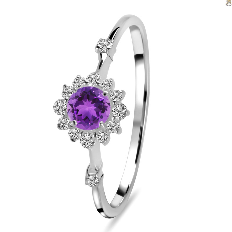 Amethyst & White Topaz Ring