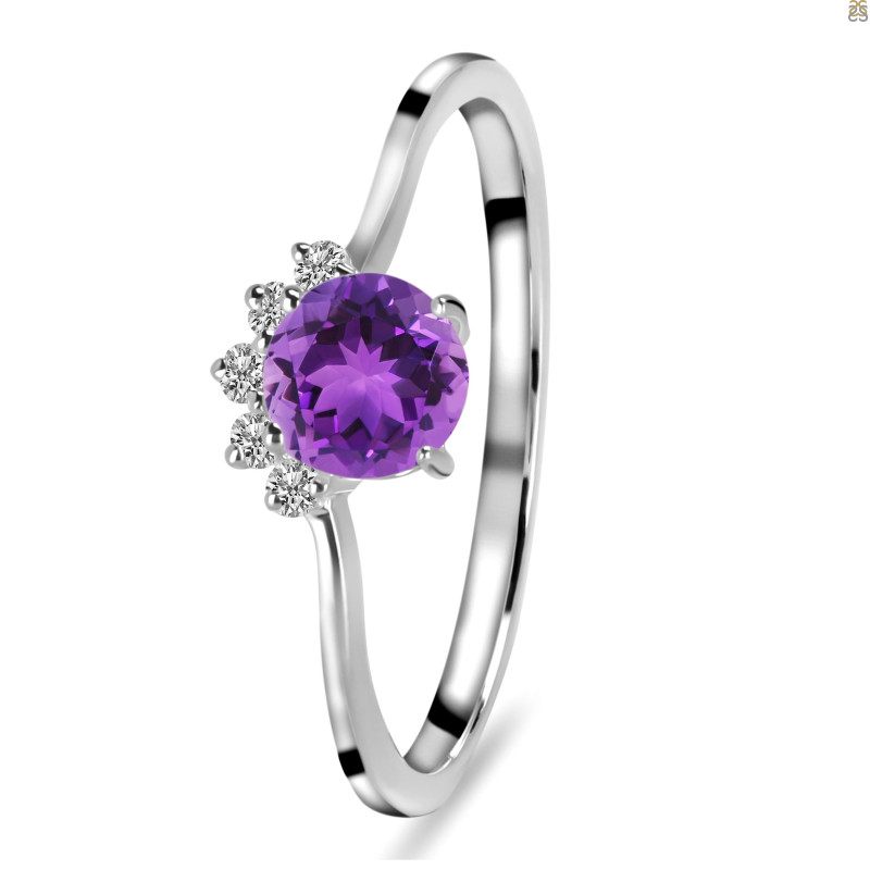 Amethyst & White Topaz Ring