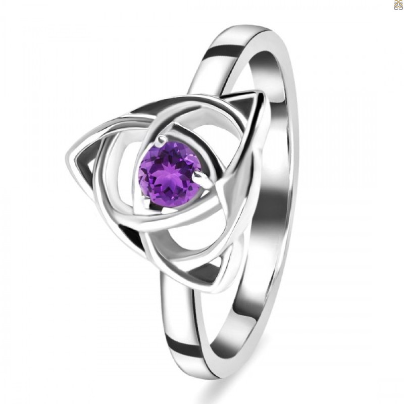 Amethyst Triquetra Ring