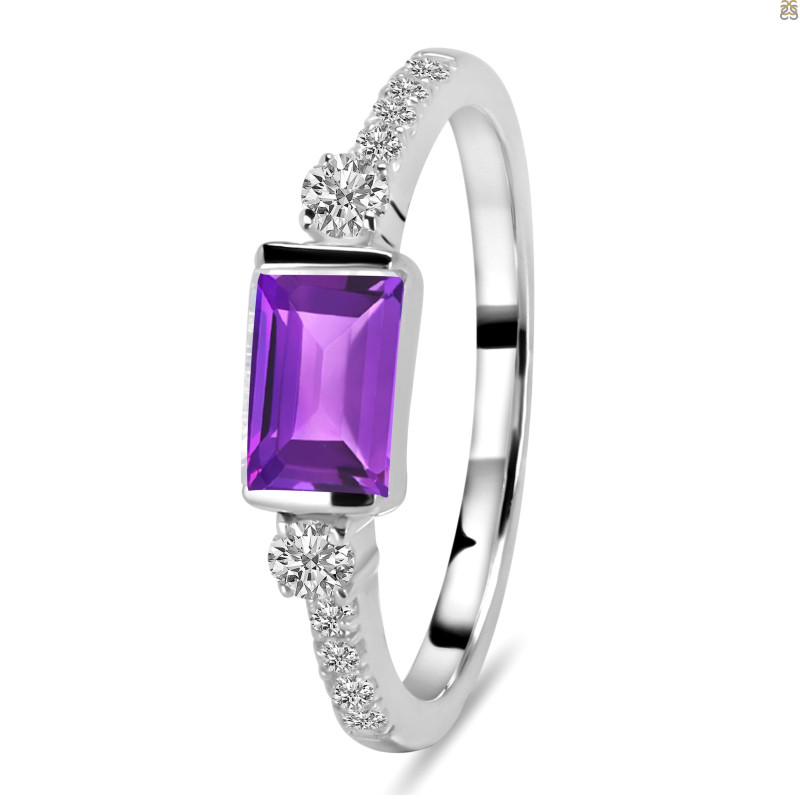 Amethyst & White Topaz Ring