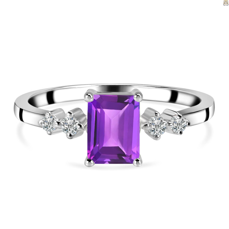 Amethyst & White Topaz Ring AMT-RDR-2187.