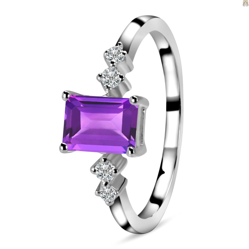 Amethyst & White Topaz Ring
