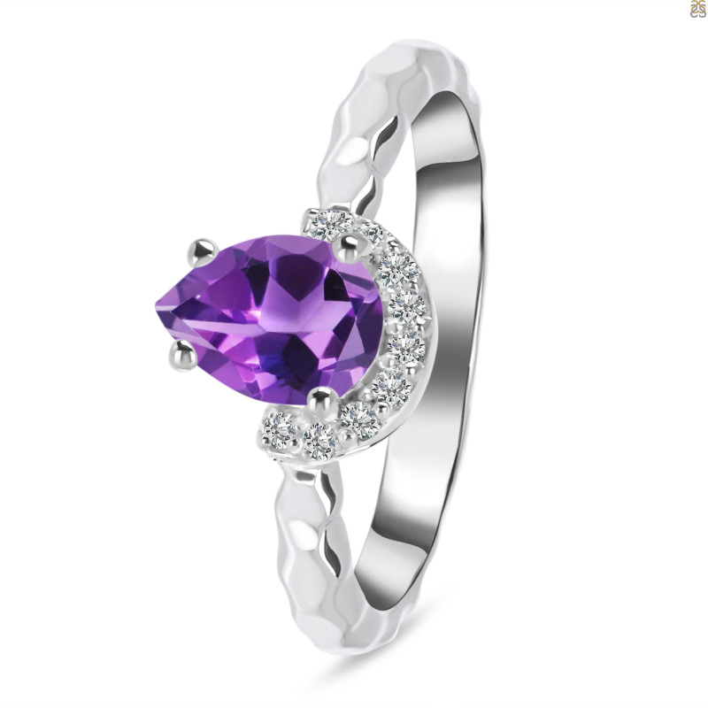 Amethyst & White Topaz Ring
