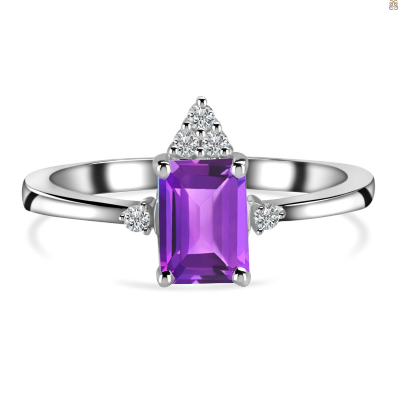 Amethyst & White Topaz Ring AMT-RDR-2194.