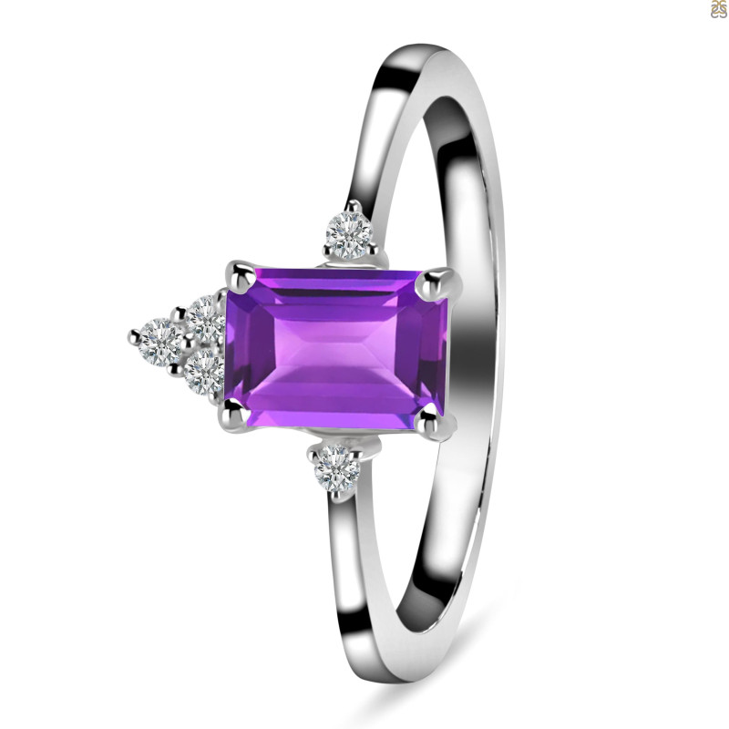 Amethyst & White Topaz Ring