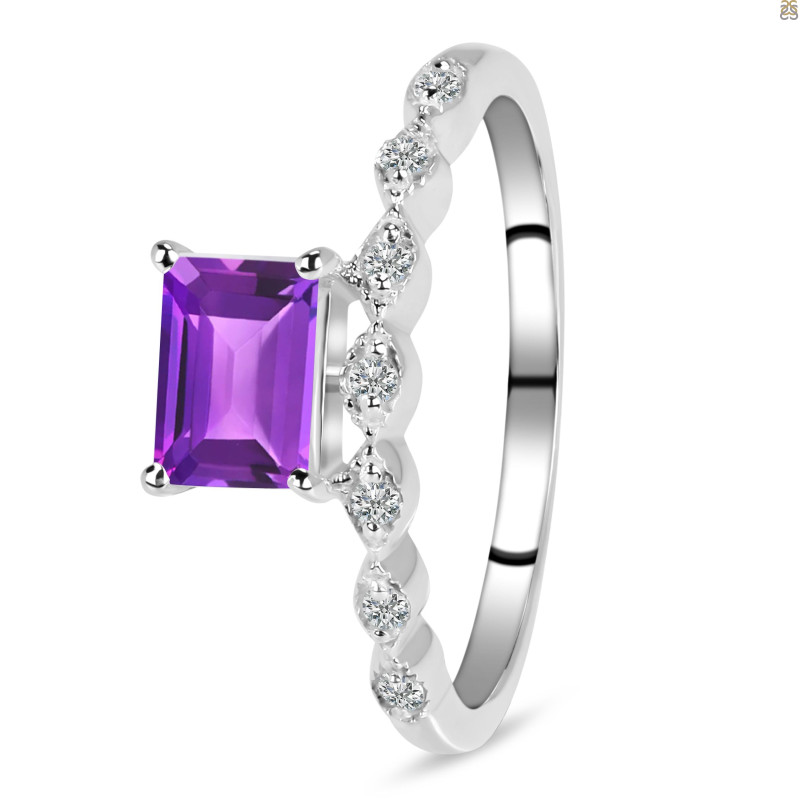 Amethyst & White Topaz Ring