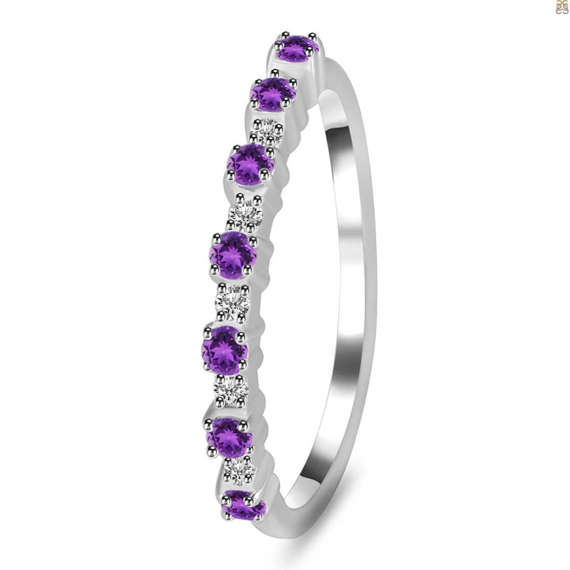Amethyst & White Topaz Ring