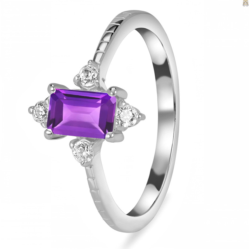 Amethyst & White Topaz Ring