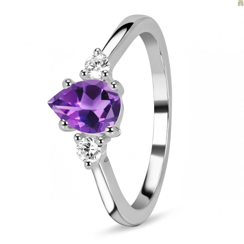 Amethyst & White Topaz Ring