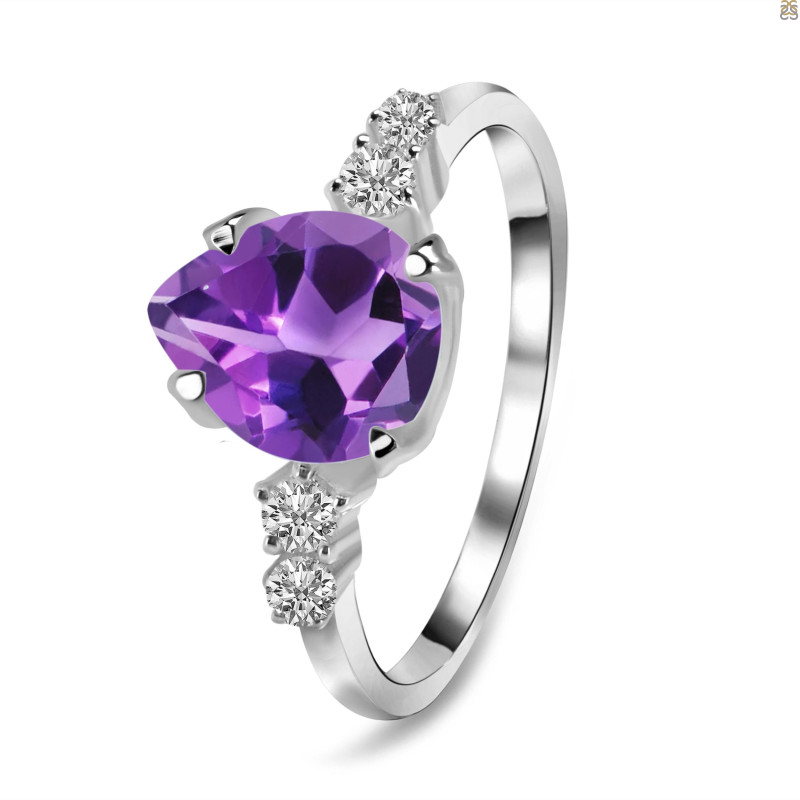 Amethyst & White Topaz Ring