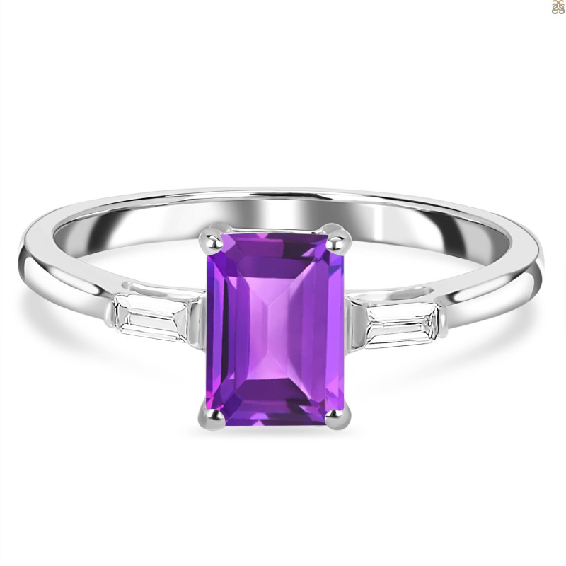 Amethyst & White Topaz Ring AMT-RDR-2251.