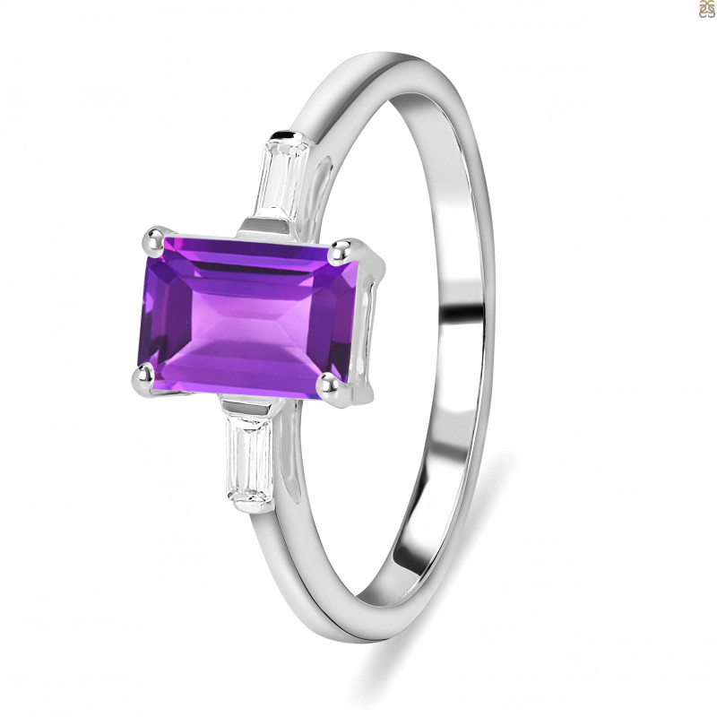 Amethyst & White Topaz Ring