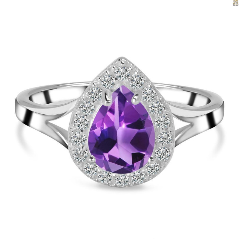 Amethyst & White Topaz Ring AMT-RDR-2253.