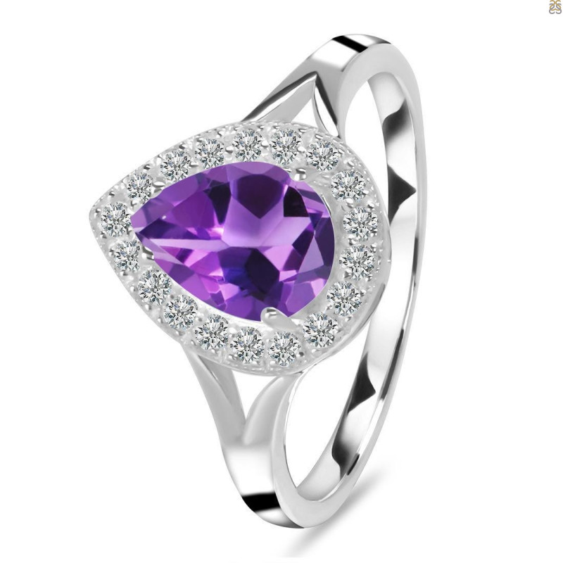 Amethyst & White Topaz Ring