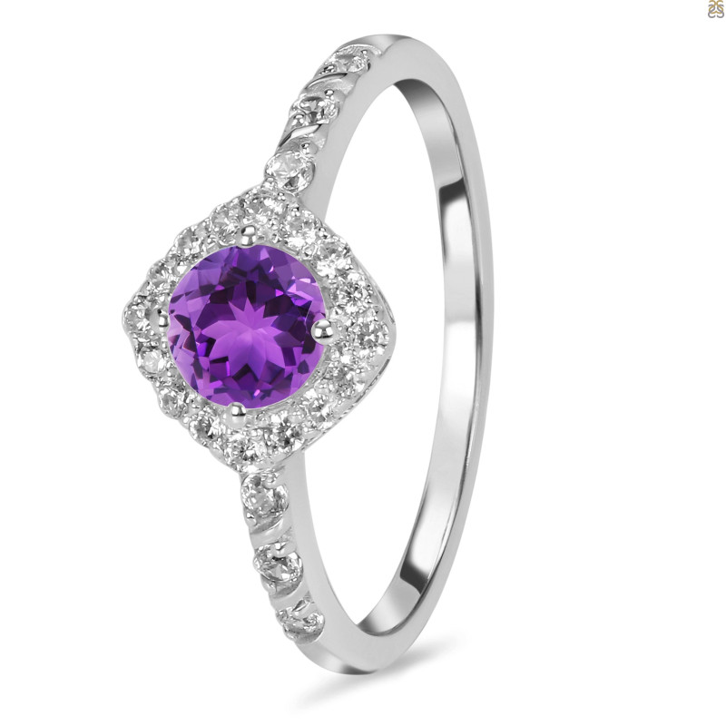 Amethyst & White Topaz Ring
