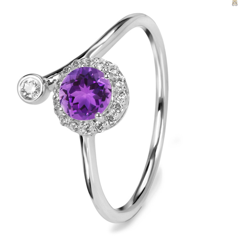 Amethyst & White Topaz Ring