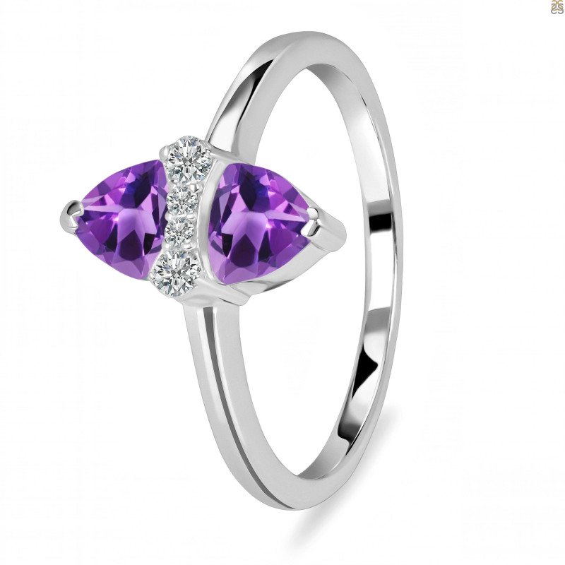 Amethyst & White Topaz Ring