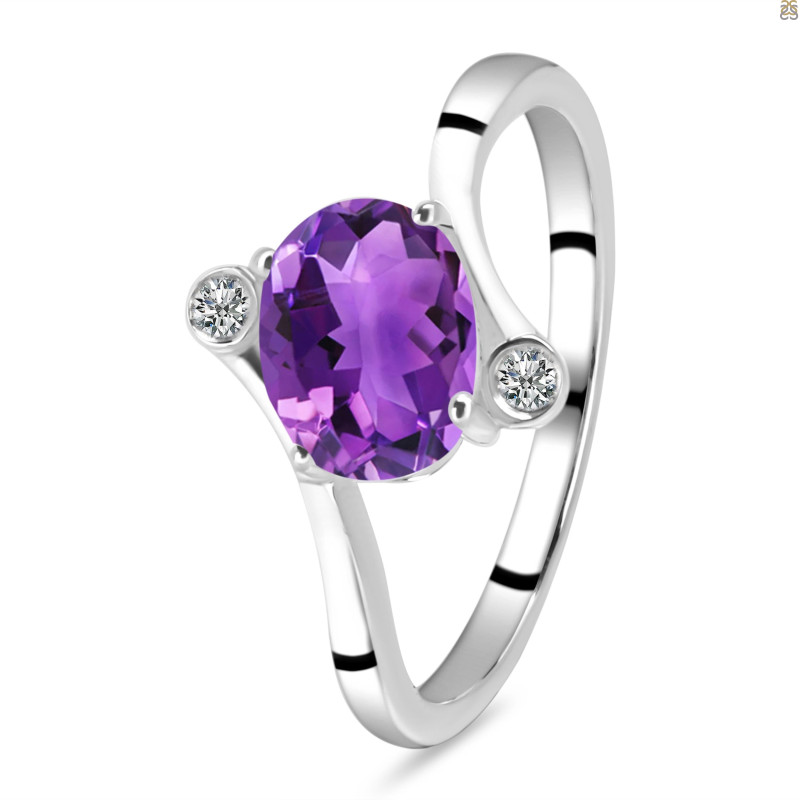 Amethyst & White Topaz Ring