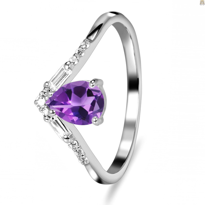 Amethyst & White Topaz Ring