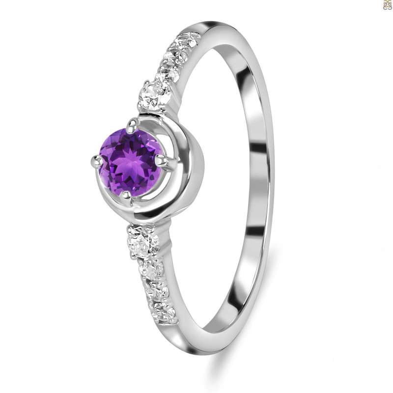 Amethyst & White Topaz Ring
