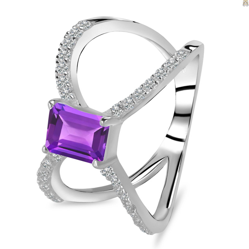 Amethyst & White Topaz Ring