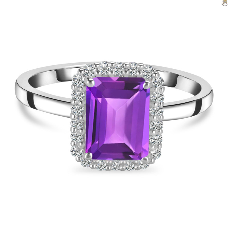 Amethyst & White Topaz Ring AMT-RDR-2302.