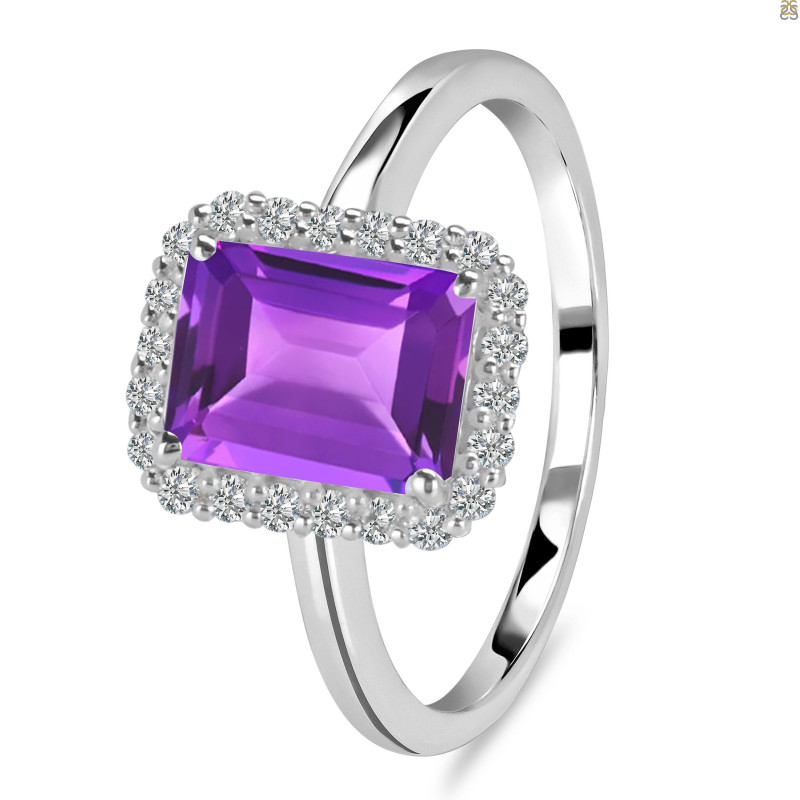 Amethyst & White Topaz Ring