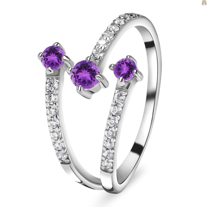 Amethyst & White Topaz Ring