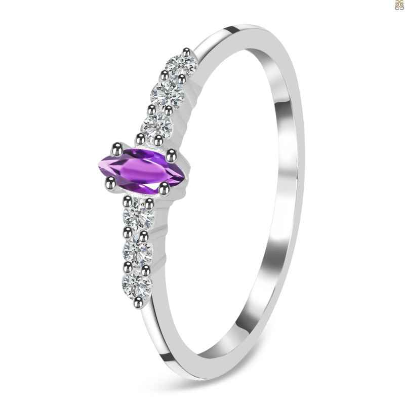 Amethyst & White Topaz Ring