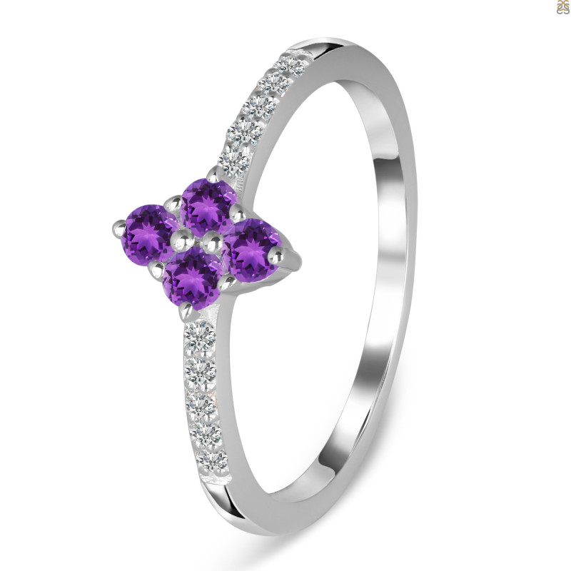 Amethyst & White Topaz Ring
