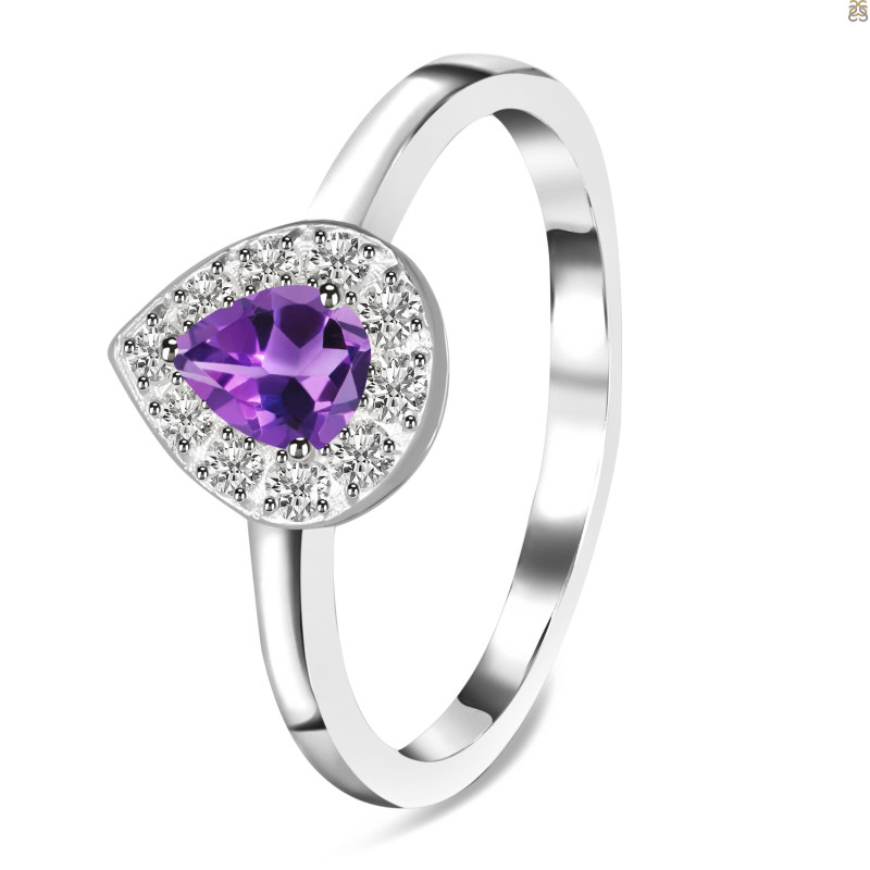 Amethyst & White Topaz Ring