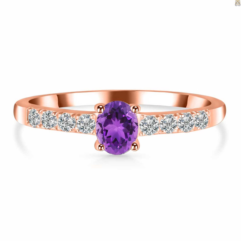 Amethyst & White Topaz Ring AMT-RDR-2538.