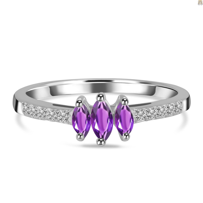 Amethyst & White Topaz Ring AMT-RDR-2540.