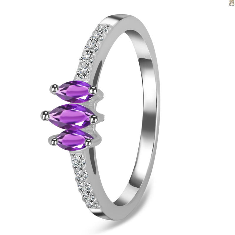 Amethyst & White Topaz Ring