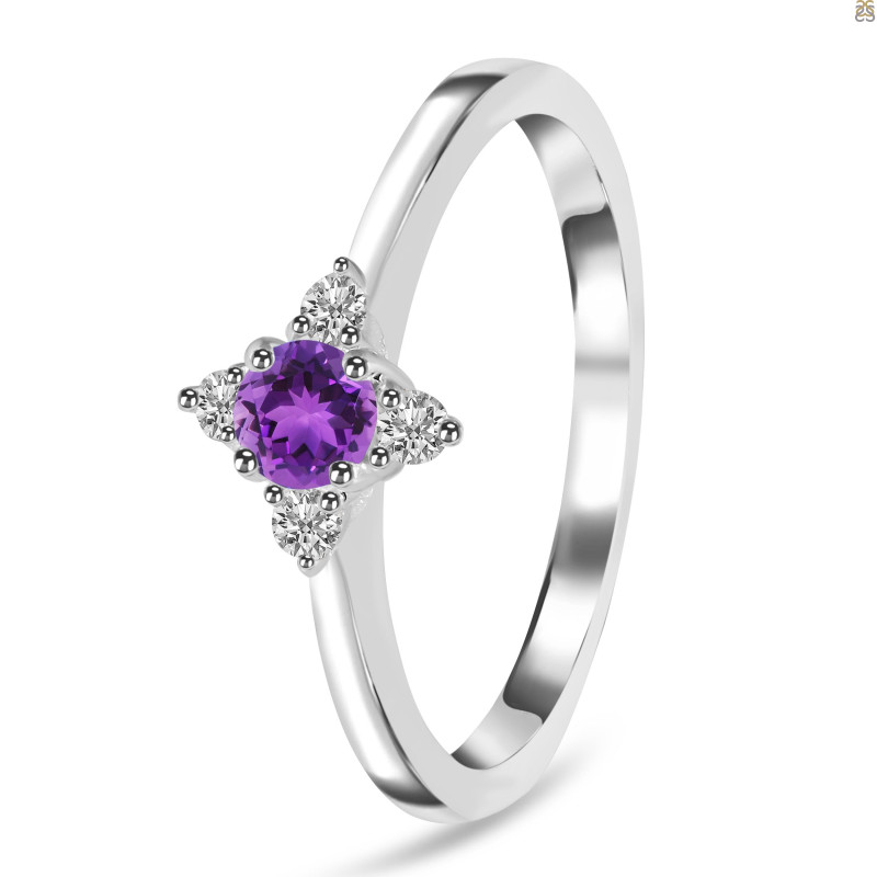 Amethyst & White Topaz Ring