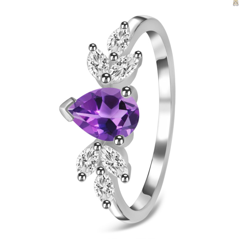 Amethyst & White Topaz Ring
