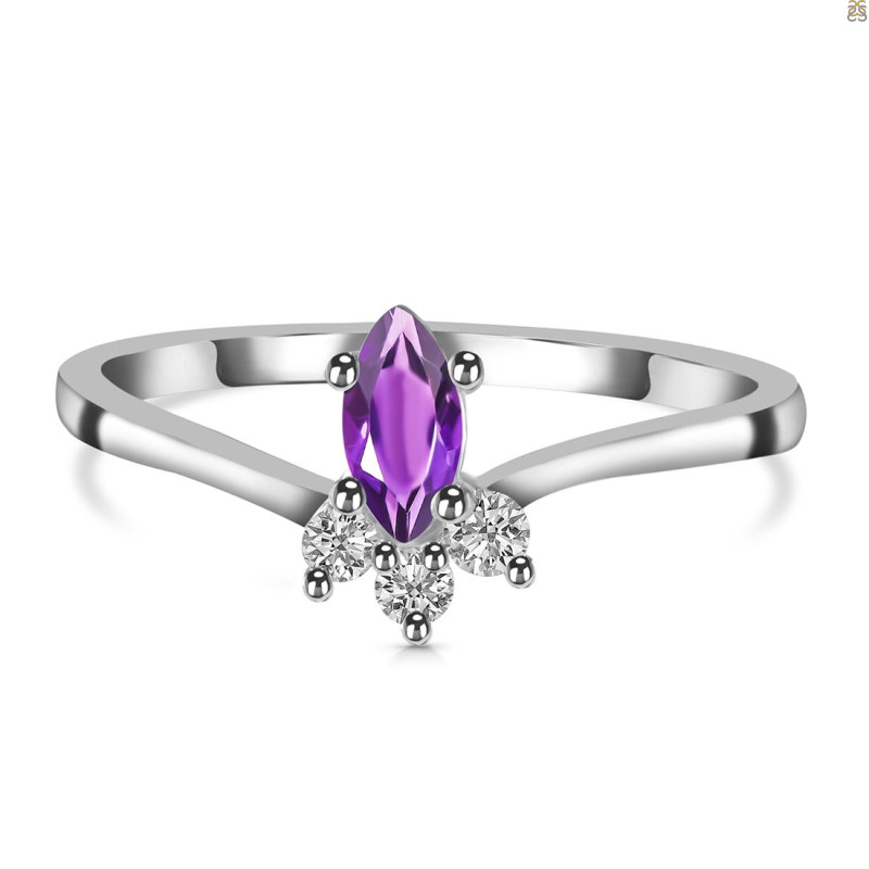 Amethyst & White Topaz Ring AMT-RDR-2590.