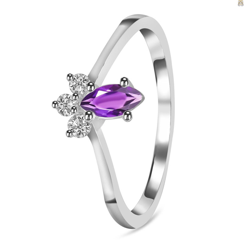Amethyst & White Topaz Ring